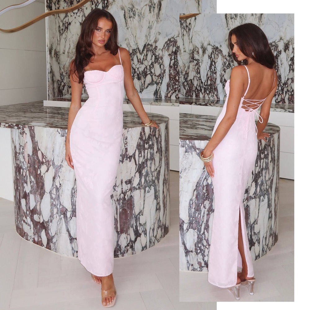 White Fox Poppy Dream Maxi Dress Baby Pink